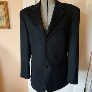 PRONTO MODA ITALIA Eiffel Blazer 36S Black Wool Cashmere Coat Fully Lined Preppy